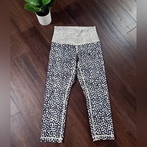Lululemon Wunder Under Leopard Print Crop II Fold Down Luon Leggings